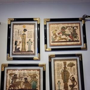 Framed Egyptian Papyrus Art Set